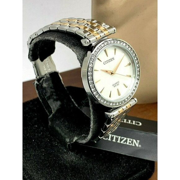 Citizen Women's Watch ER0216-67D Quartz White Mother of Pearl Dial Two T… - Picture 2 of 12